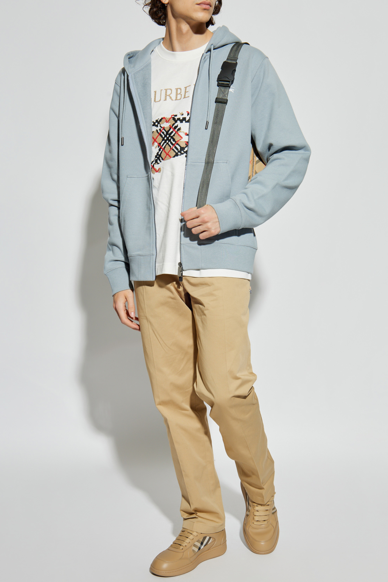Light blue Sweatshirt with logo Burberry - Vitkac AS